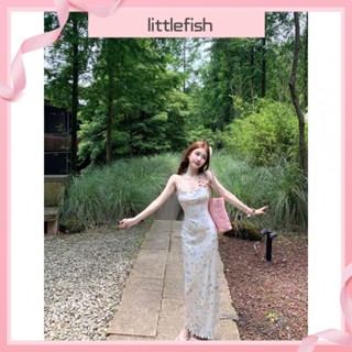 [littlefish] ชุดเดรสสายเดี่ยว เข้ารูป หรูหรา แฟชั่นฤดูร้อน สําหรับเด็กผู้หญิง