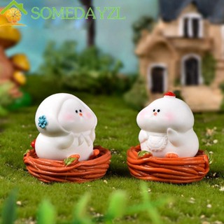 SOMEDAYZL ตุ๊กตาไก่จิ๋ว สีเหลือง สําหรับตกแต่งสวนขวด DIY