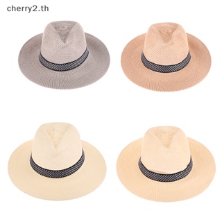 [cherry2] หมวกฟางปีกกว้าง ป้องกันแดด สไตล์คาวบอย เรียบง่าย แฟชั่นฤดูร้อน สําหรับทุกเพศ 1 ชิ้น [TH]