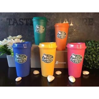 สินค้าพร้อมส่งทุกสี แก้วกาแฟ แก้วAmazon รุ่น COLORFUL REUSABLE CUP ขนาด 16 ออนซ์