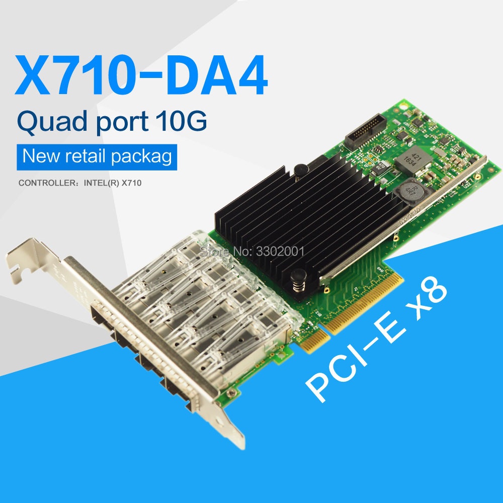 LREC9804BF-4SFP+ X710-DA2 X710-DA4 4 พอร์ต 10-Gigabit Ethernet Converged การ์ดเครือข่ายอะแดปเตอร์เซิ