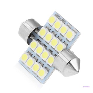 Con หลอดไฟ LED 3528 16SMD 31 มม. สําหรับติดป้ายทะเบียนรถยนต์ 1 ชิ้น