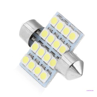 Con หลอดไฟ LED 3528 16SMD 31 มม. สําหรับติดป้ายทะเบียนรถยนต์ 1 ชิ้น