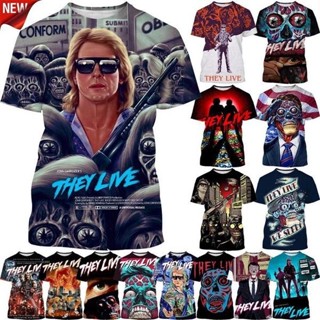 ขายดี เสื้อยืดแขนสั้น พิมพ์ลายภาพยนตร์สยองขวัญ American Sci-fi Movie They Live 3D สไตล์ฮาราจูกุ สตรีท ลําลอง แฟชั่นสําหรับผู้ชาย 2XS-6XL 2023