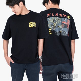 เมย์1   MENS OVERSIZED -SHIRS HE FLASH MOVIE 2023 เสื้อยืดคอกลม แขนสั้น ผู้ชาย DFMM5002-BL