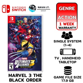 COINSคืน15%⚡FB9JMZV6⚡ NINTENDO MARVEL 3 THE BLACK ORDER SWITC แผ่นเกมส์ JOY-CON ของแท้จากศูนย์