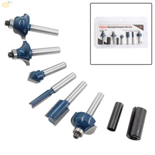 【VARSTR】Router Bit Steel Straight Milling Trimming 1/4 Inch 12.7mm To 6.35mm 8PCS