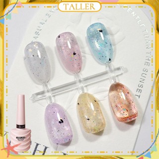 พร้อมส่ง Stcok Gluezi Quail Eggshell Nail Polish Gel Spot Design Ice Transparent Fine Glitter Phototherapy Glue Nail Art For Nail Shop 15ml TALLER