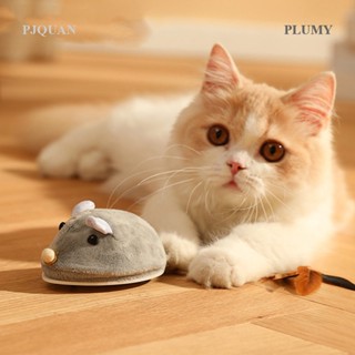 Plumy เมาส์ไฟฟ้าอัตโนมัติ ประดับขนนก แบบชาร์จ USB ของเล่นสําหรับสัตว์เลี้ยง แมว