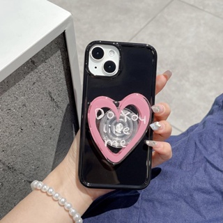 เคสโทรศัพท์มือถือแบบนิ่ม ลายหัวใจ สีดํา สําหรับ iPhone 11 12 12Pro 12ProMax 13 13Pro 13ProMax 14 14Pro 14ProMax