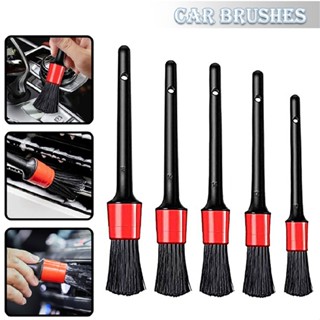 5Pcs Car Detailing Brush Set Detail For Cleaning Wheels Engine Emblems Air Vents