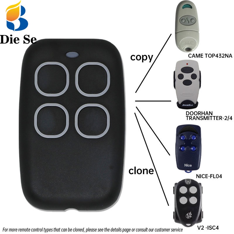 รีโมตคอนโทรล 433Mhz Rf Clone 50m 4 ปุ่ม สําหรับประตูโรงรถ