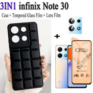 3 IN 1 เคสโทรศัพท์มือถือ กันกระแทก กันรอยกล้อง ลาย infinix Note 30 สําหรับ infinix Note 30 Pro 30i 12 G96 11 10 Pro Hot 30i 30 30 play 20s 20i 20play 9 10 11play Smart 7 6 plus