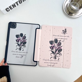 เคสอะคริลิคแข็ง ลายดอกทิวลิป สําหรับ IPad Mini6 IPad 5 6 7 8 9 10 Air Air1 Air2 Air3 Air4 Air5 10.9 นิ้ว Pro10.5 IPad10.2 นิ้ว Pro11 Pro12.9 2018 2020 2021