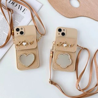 ใหม่ เคสโทรศัพท์มือถือนิ่ม พร้อมกระจกแต่งหน้า และสายคล้อง และขาตั้ง สําหรับ OPPO A76 A96 F21 Pro Reno 7 8 4G Reno 8 ro 5G