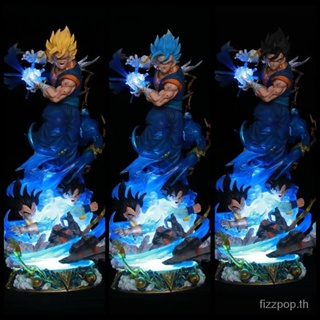 [Spot quick delivery] Super Saiyan LS super large beijit combination glowing three-head sculpture scene statue boxed hand-made