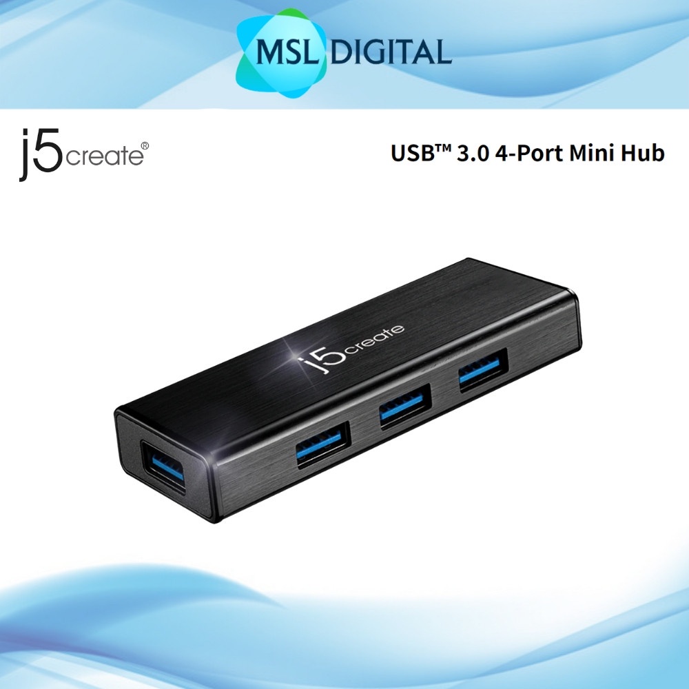 J5create JUH340N USBTM 3.0 4-Port Mini Hub (อะแดปเตอร์ AC w/o)
