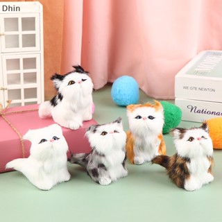 [Dhin] 1Pc Cute Simulation Cat Plush Toys Soft Stuffed Kitten Model Fake Cat Realist Animals for Kids Girls Birthday Gift COD