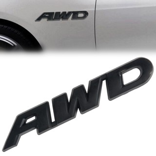 สติกเกอร์โลหะ ลายตราสัญลักษณ์ AWD ขนาด 9x1.5 ซม. สีดํา สําหรับตกแต่งรถยนต์ Honda Subaru ☆Litastefulvedo