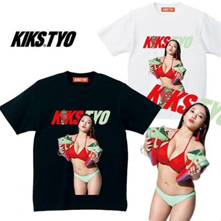 Kikstyo เสื้อยืดแขนสั้น ทรงหลวม โอเวอร์ไซซ์ สไตล์ยุโรป อเมริกัน