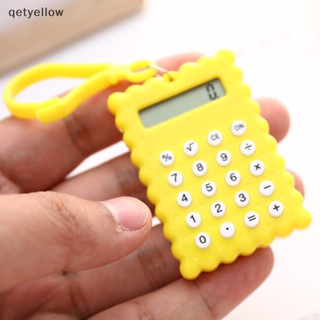 Qetyellow เครื่องคิดเลขอิเล็กทรอนิกส์ รูปบิสกิต ขนาดเล็ก สําหรับนักเรียน สํานักงาน โรงเรียน