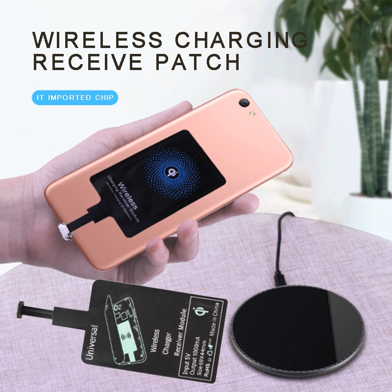 Wireless Qi Charger Adaptor Pad Fast Charging Receiver สําหรับพอร์ต USB Type C