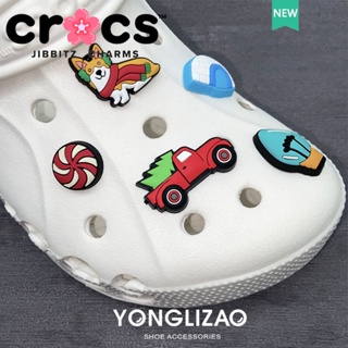 Jibbitz crocs charms หัวเข็มขัดรองเท้า อุปกรณ์เสริมรองเท้า คริสต์มาส คอร์กี้ ซีรีส์ การ์ตูนน่ารัก หัวเข็มขัดตกแต่ง