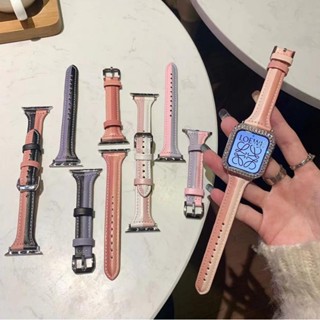 สายนาฬิกาข้อมือหนัง สไตล์วินเทจ สําหรับ Apple watch band series 8 7 6 5 se 4 3 iWatch 45 มม. 40 มม. 44 มม. 42 มม. 41 มม. 38 มม. 49 มม.