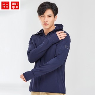 (Ready Stock) Uniqlo เสื้อกันยูวี UPF50+  เสื้อแจ็กเก็ตแขนยาว มีฮู้ด แต่งซิป ไร้รอยต่อ เหมาะกับใส่เล่นโยคะ ออกกําลังกาย สําหรับผู้หญิงผู้ชาย