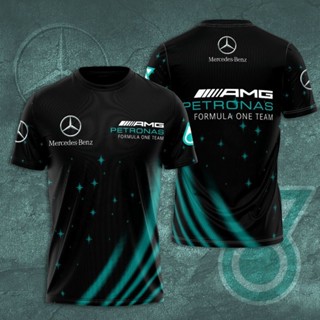 เสื้อยืดลําลอง แขนสั้น พิมพ์ลาย Mercedes Petronas F1 Team Shining StarsPrint 3 มิติ โอเวอร์ไซซ์ แฟชั่นฤดูร้อน สําหรับผู้ชาย และผู้หญิง