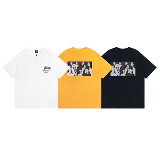 Stussy&amp;mar-tine- Ro-se เสื้อยืดแขนสั้น คอกลม พิมพ์ลายตัวอักษร สไตล์คลาสสิก สําหรับผู้ชาย และผู้หญิง