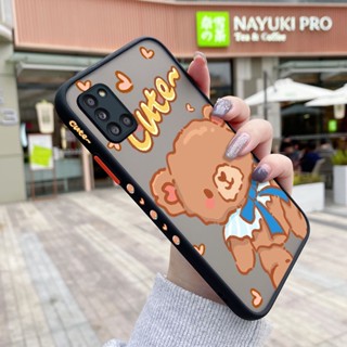 สําหรับ Samsung galaxy A31 M31 Prime เคสแฟชั่น หมี บาง ฝ้า ใส ขอบสี่เหลี่ยม เคสกันกระแทก รูปแบบ ซิลิโคน ป้องกัน เคสนิ่ม