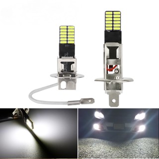 หลอดไฟตัดหมอก Led H1 H3 24smd 3014 6000K H1 H3 12V สีขาว สําหรับรถยนต์ 2 ชิ้น