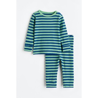 H&amp;M เซทผ้าคอตตอนถักลาย Girl Ribbed cotton set 0867135_13