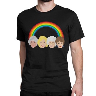 【Fashion】T-shirt  Lyzh เสื้อยืดลําลอง แขนสั้น คอกลม พิมพ์ลายกราฟิก LGBT Pride Camisas Friend TV สีทอง สไตล์วิ Shirt