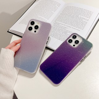 เคสโทรศัพท์มือถือ กันกระแทก ลายกลิตเตอร์ ไล่โทนสี คุณภาพสูง สําหรับ iPhone 11 14 13 12 Pro Max