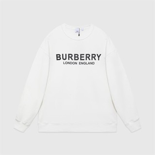 Fashion Bu542rberry เสื้อกันหนาว แขนยาว ผ้าฝ้าย พิมพ์ลายตัวอักษร สําหรับผู้ชาย และผู้หญิง