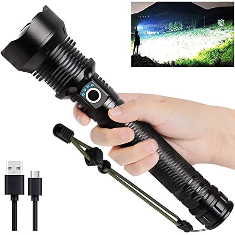 ❤จัดส่งต่างประเทศ❤ ไฟฉาย LED อลูมิเนียม แบบชาร์จไฟได้ ซูมได้ กันน้ํา Super Bright Zoom Torch ไฟฉายกันน้ำ