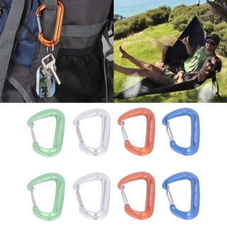 Sporting Fitness 8Pcs Heavy Duty Carabiner คลิป 12KN น้ำหนักเบา D แหวนอลูมิเนียม สำหรับตั้งแคมป์เดินป่าเปลญวน