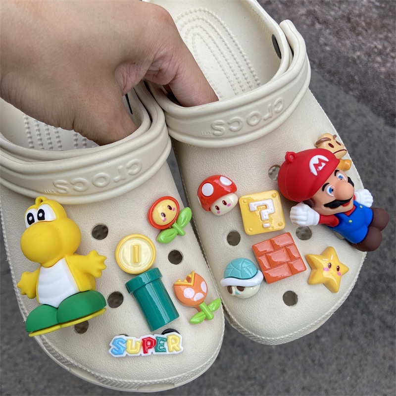 น่ารัก Mario เกม croc jibits ชุด Toy Story Jibitz Charm เห็ดดอกไม้รองเท้า Charms Pin ตกแต่ง