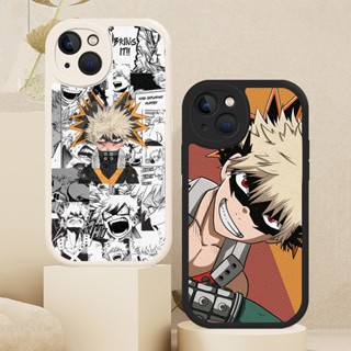 เคสโทรศัพท์มือถือหนังแกะ ลาย Katsuki Bakugo My Hero Academia สําหรับ iPhone 11 12 13 Mini 14 Pro Max XS XR X 8 7 Plus SE 2020