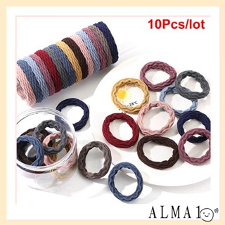 ALMA 10 ชิ้น / ล็อต ผู้หญิง เชือกผม 10 ชิ้น ที่คาดผม เด็ก เครื่องประดับผม เด็กผู้หญิง ยางรัดผม