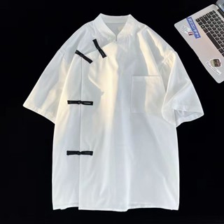 ✺▨✔Yohji Yamamoto ใหม่ เสื้อเชิ้ตแขนสั้น ผ้าเรยอน แบบบาง ทรงหลวม สไตล์จีน เหมาะกับฤดูร้อน สําหรับผู้ชาย