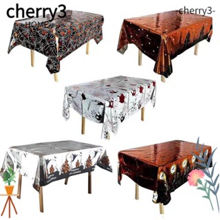 Cherry3 ผ้าปูโต๊ะ พลาสติก ลายการ์ตูนฟักทองผี สีบรอนซ์ แบบใช้แล้วทิ้ง สําหรับตกแต่งฮาโลวีน