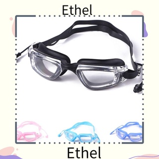 Ethel1 แว่นตาว่ายน้ํา ความละเอียดสูง พร้อมที่อุดหู ป้องกันหมอก ป้องกันรังสีอัลตราไวโอเลต สําหรับผู้ใหญ่