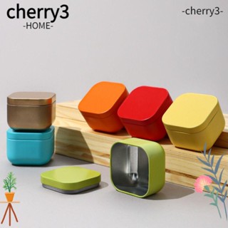 Cherry3 กระปุกเทียนเปล่า ทรงสี่เหลี่ยม พร้อมฝาปิด สําหรับเดินทาง 12 ชิ้น