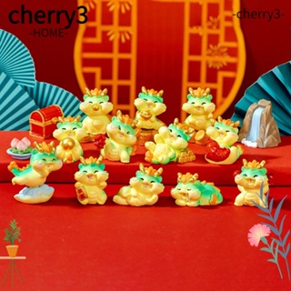 Cherry3 ตุ๊กตาเรซิ่น รูปการ์ตูนมังกร แฮนด์เมด สําหรับตกแต่งบ้าน