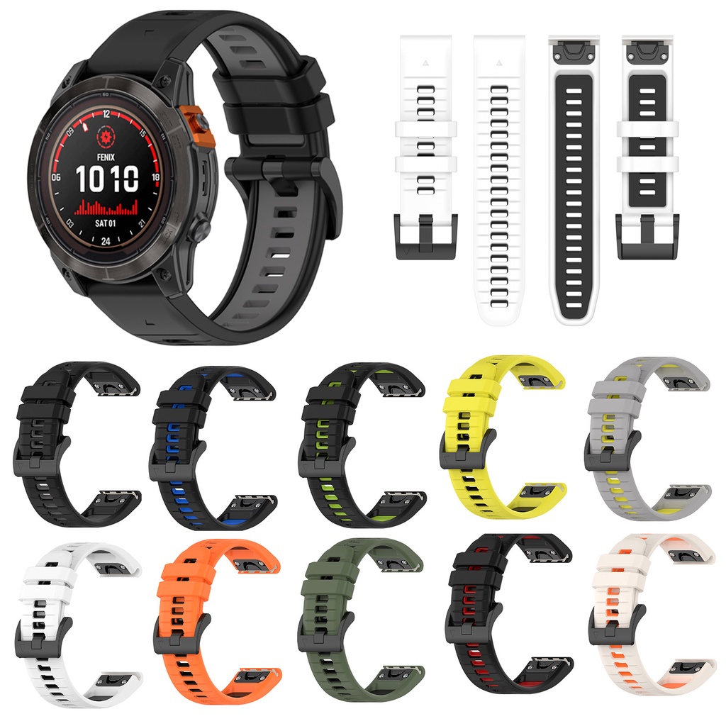 20 มม.22 มม.26 มม.ซิลิโคน Quick Fit สําหรับ Garmin Fenix 8 7 6 5 3 5X 6X 7X 5S 6S 7S Pro plus,instinct 2 3,Forerunner 955 935 945,Fenix 7X,Fenix hr วงดนตรี