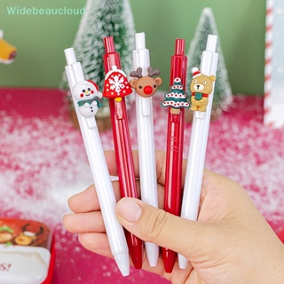 Widebeaucloud Merry Christmas ปากกาเจล ลายการ์ตูนซานตาคลอส สโนว์แมน ของขวัญคริสต์มาส สําหรับนักเรียน สํานักงาน โรงเรียน