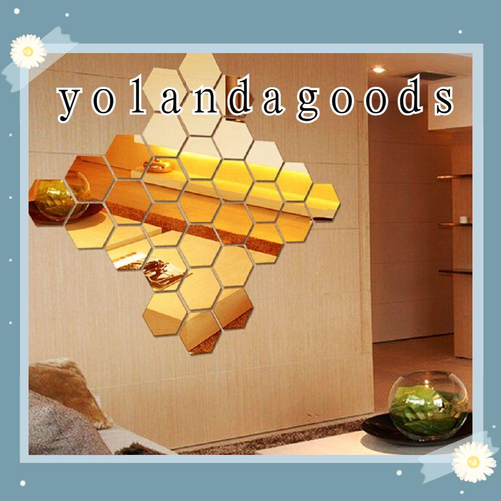 yolan สติ๊กเกอร์ติดผนังกระจก 3 d 6/12 ชิ้น